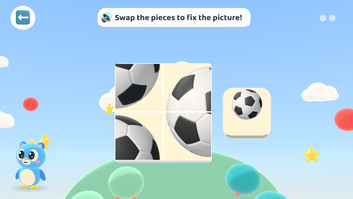 A picture puzzle with swapped pieces